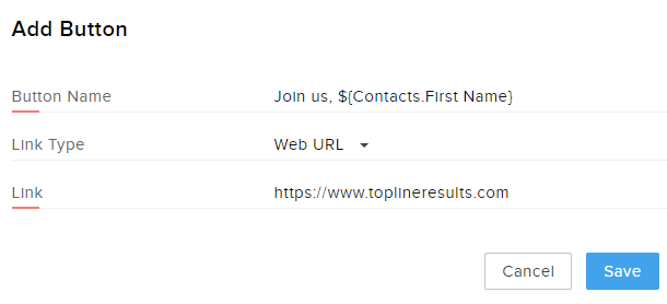 Zoho Email Button